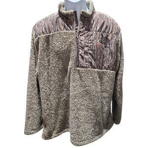 Mossy Oak Camouflage Sherpa 1/4 Zip Pullover Men's Size XL